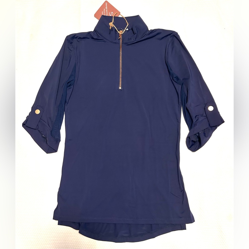 Navy Quarter-Zip Top